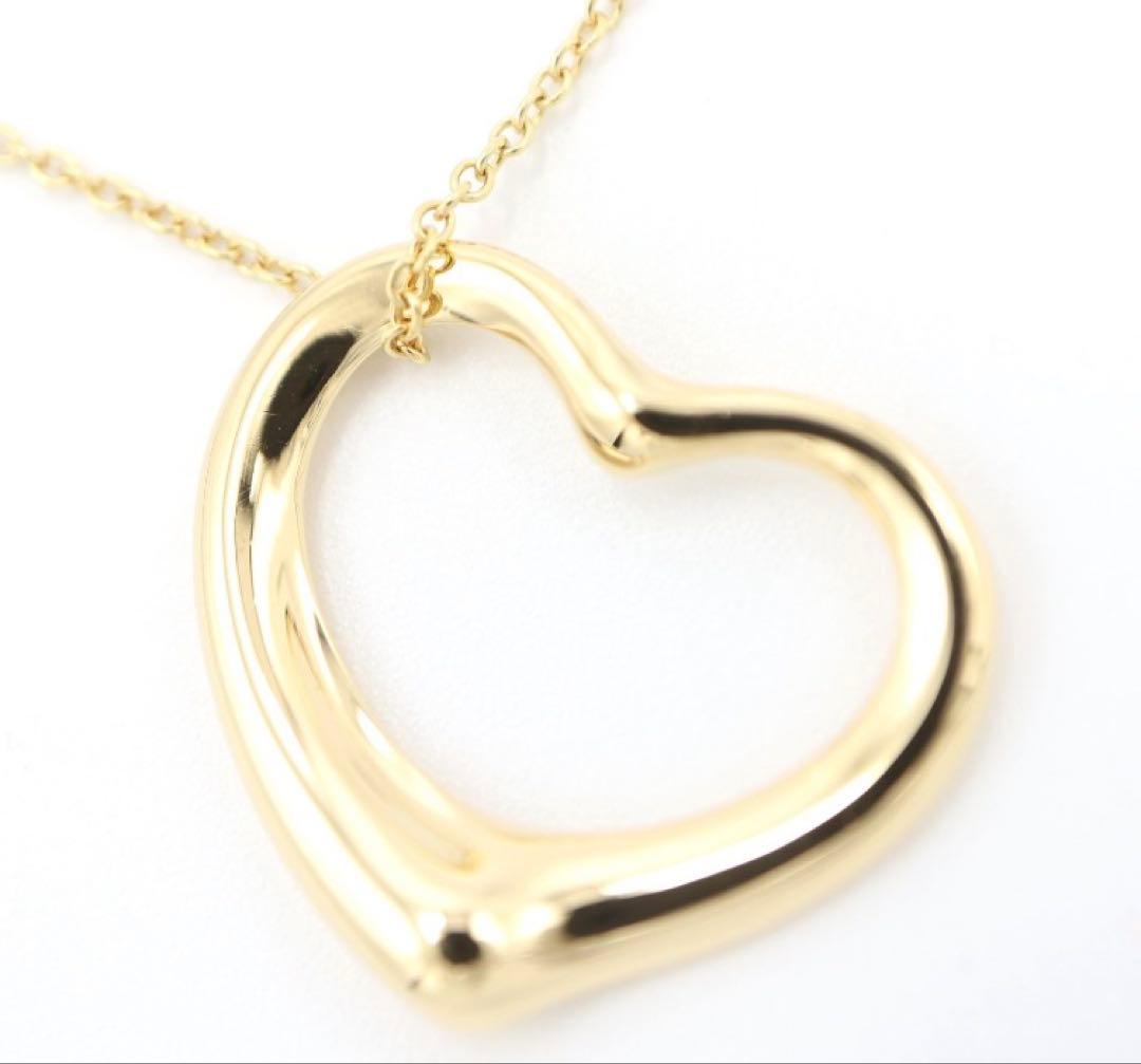 【あかぽんさま】ティファニー オープンハートネックレス 約21mm ゴールド