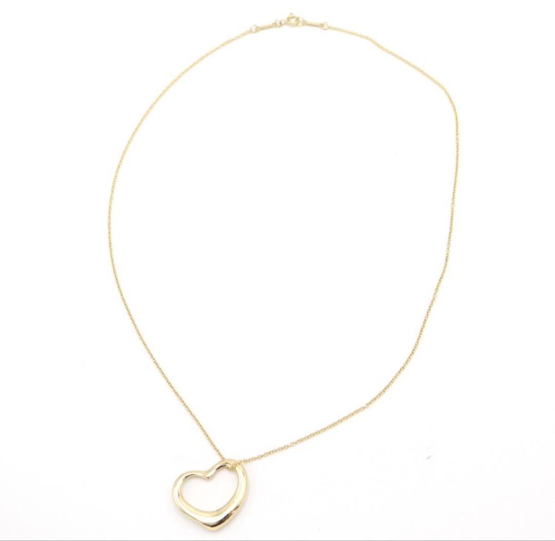 【あかぽんさま】ティファニー オープンハートネックレス 約21mm ゴールド