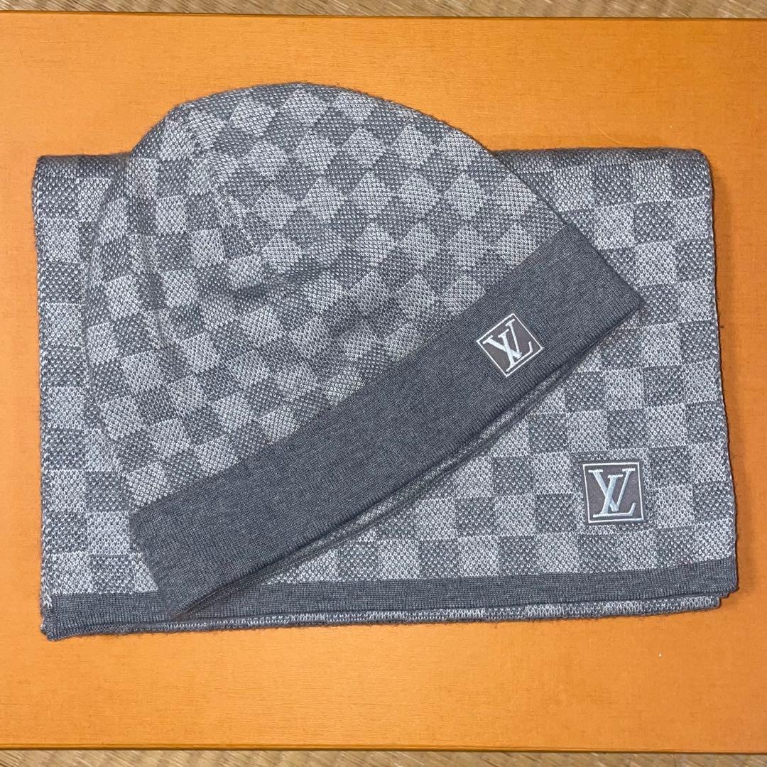 Louis Vuitton ニット帽とマフラーセット