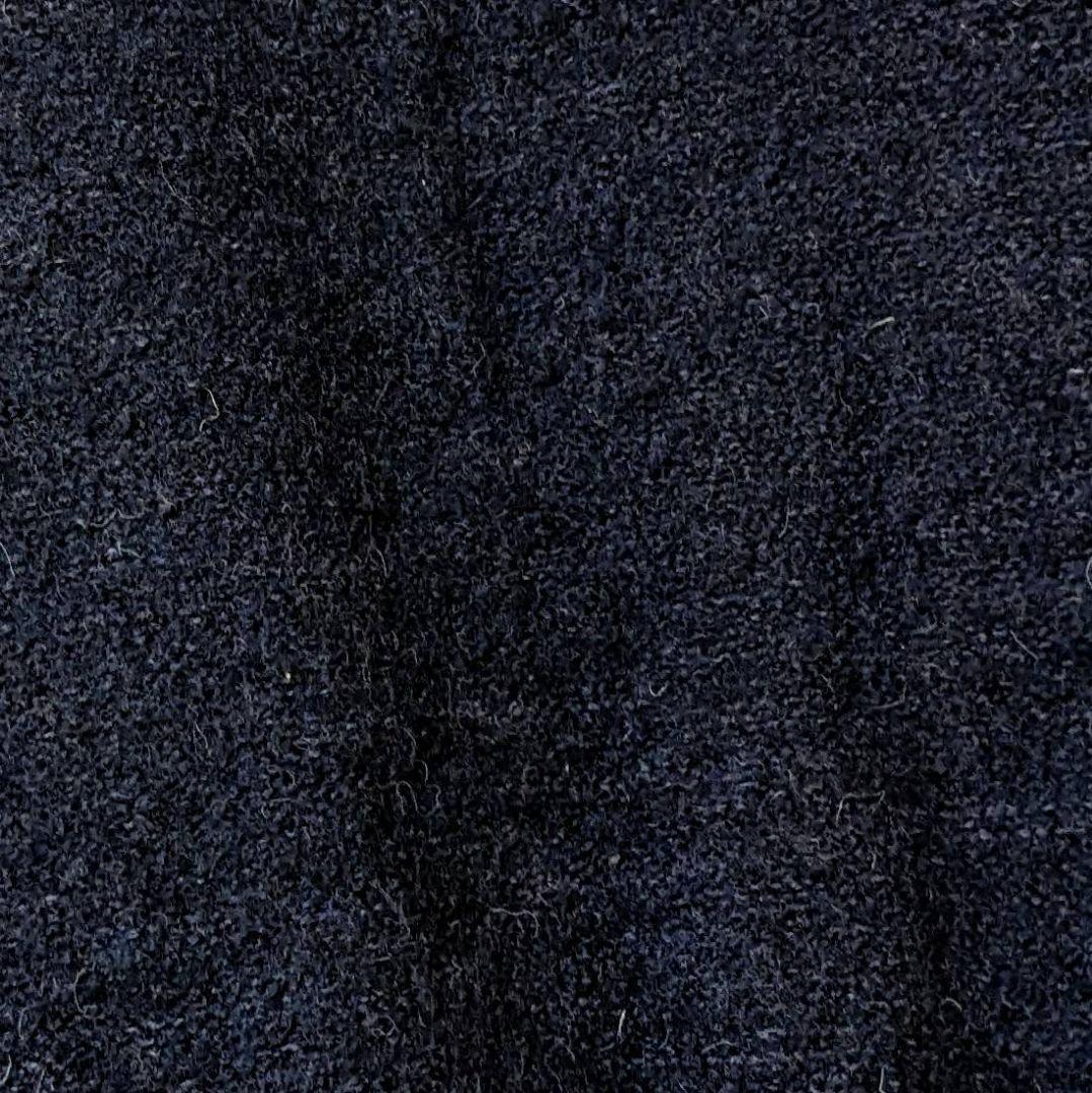 45R ウール アルパカ 縮絨 コート ロング ダブル ネイビー M