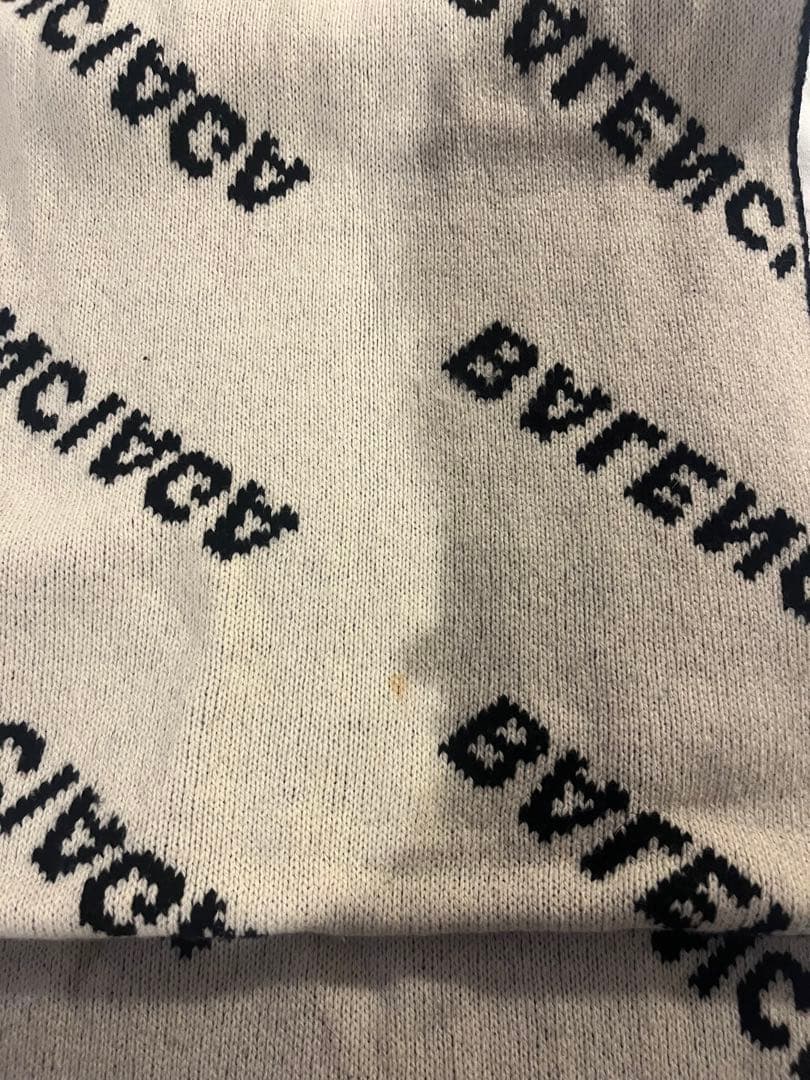 BALENCIAGA マフラー ブラック ホワイト