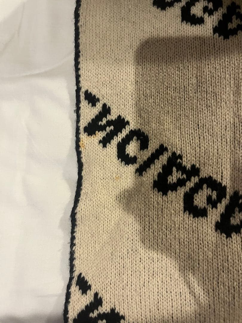 BALENCIAGA マフラー ブラック ホワイト