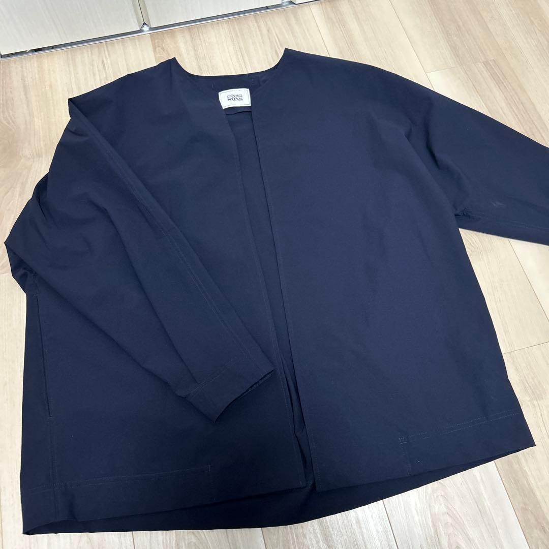 UNITED ARROWS SONS ノーカラージャケット ネイビー