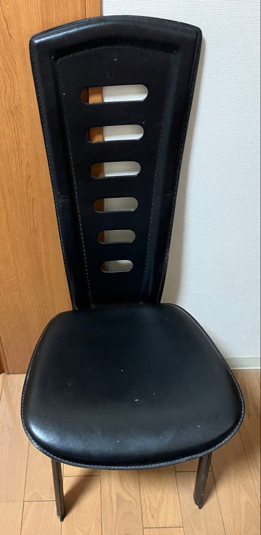 大塚家具 ダイニングチェア 黒革