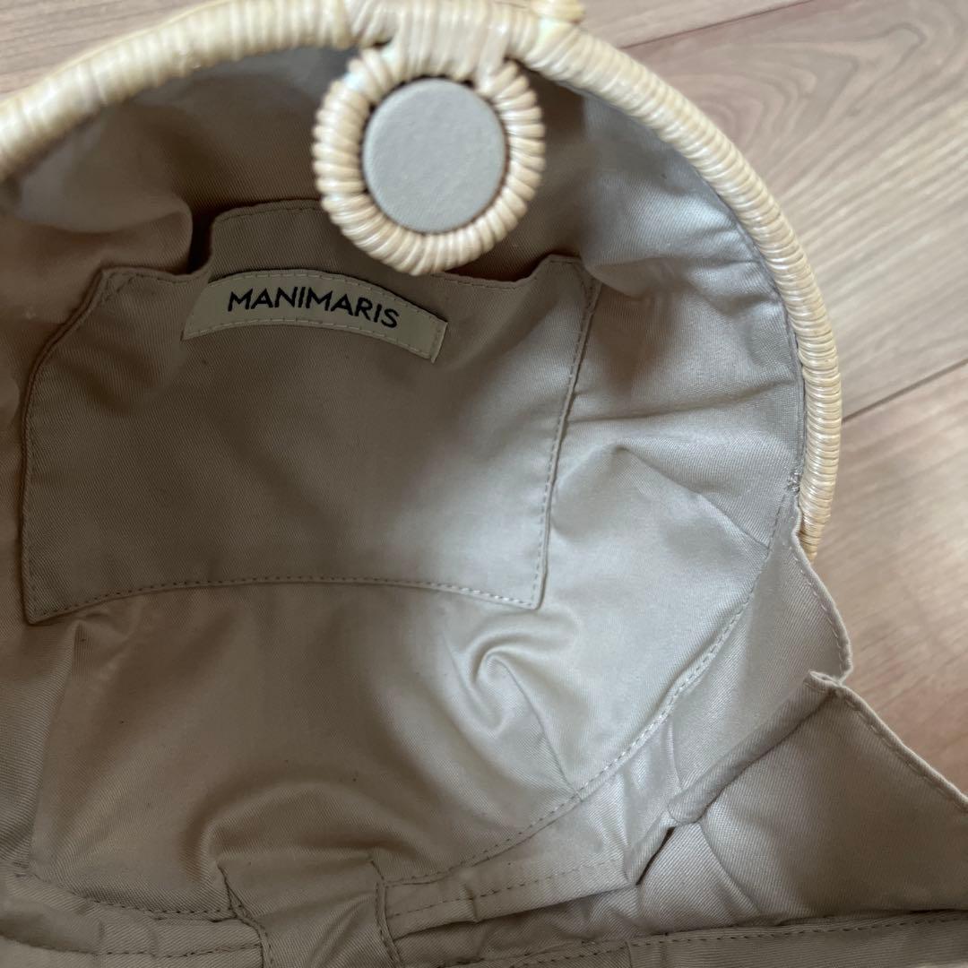 マニマリス フルムーンバスケット ナチュラル レザーハンドル ブラック