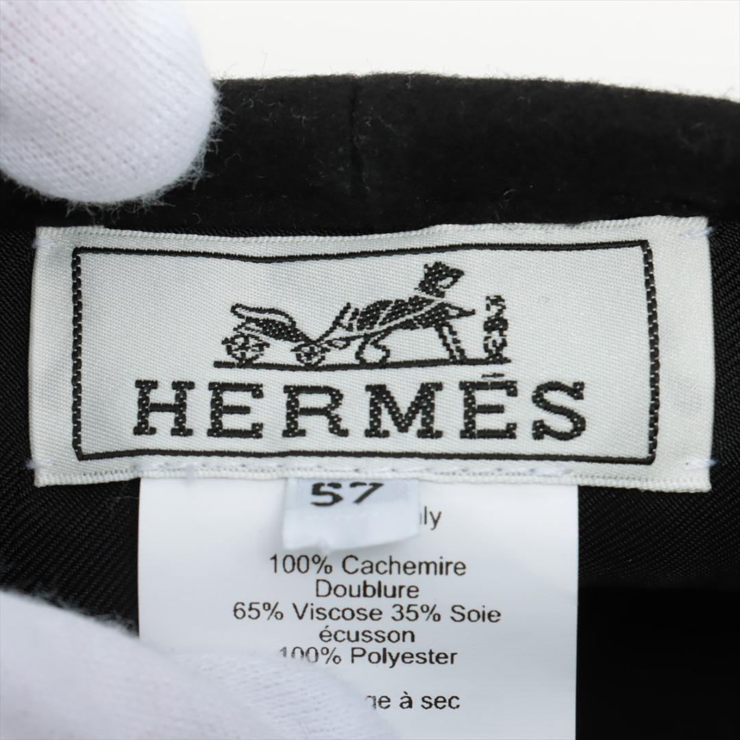 HERMERS エルメス ベレー帽 57 カシミヤ ブラック