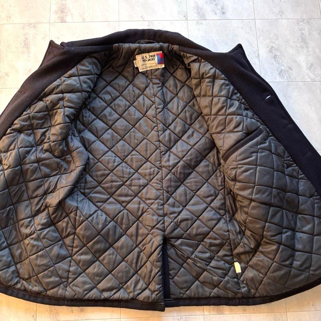 【超希少42】ショット ピーコート USA製 740N 10ボタン キルティング