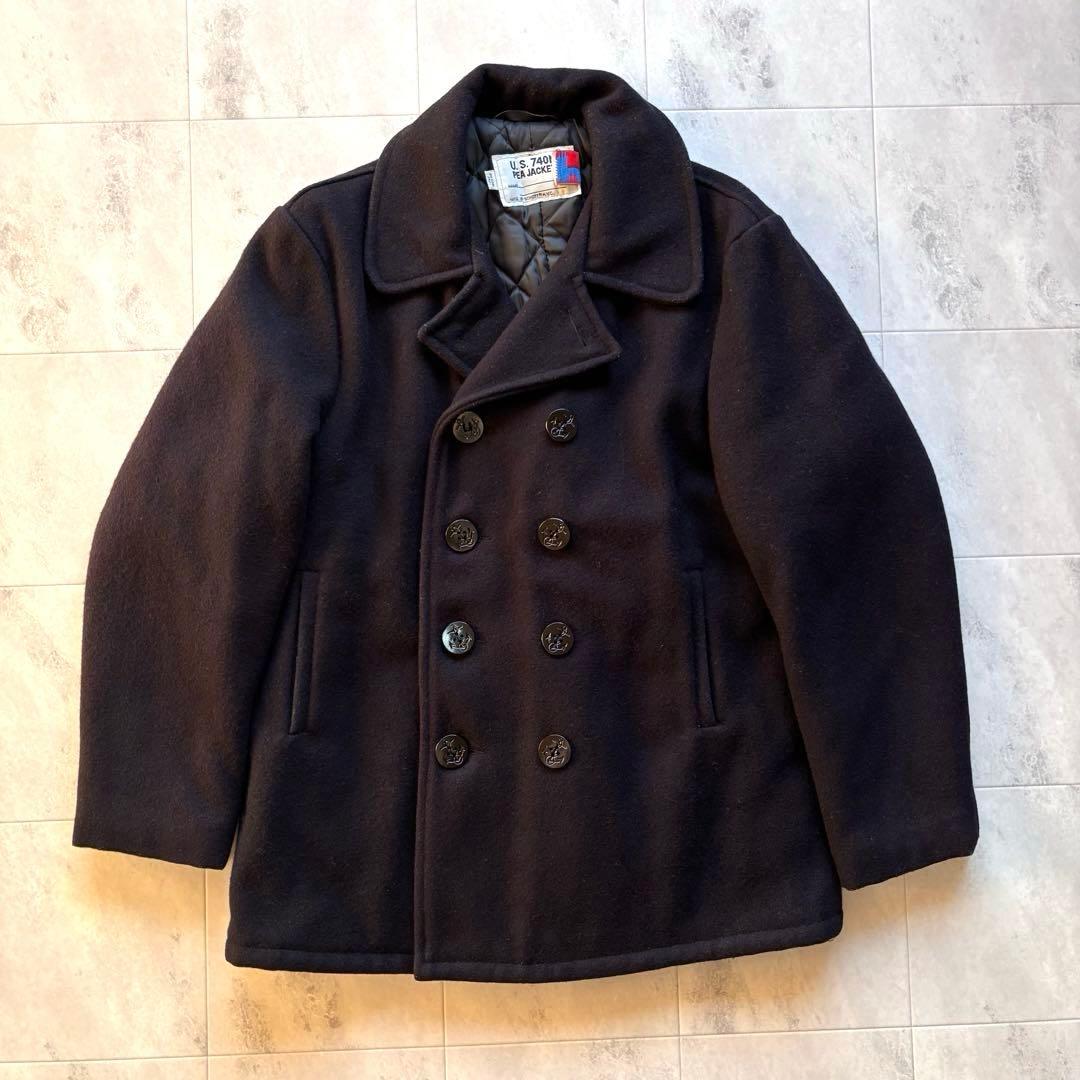 【超希少42】ショット ピーコート USA製 740N 10ボタン キルティング