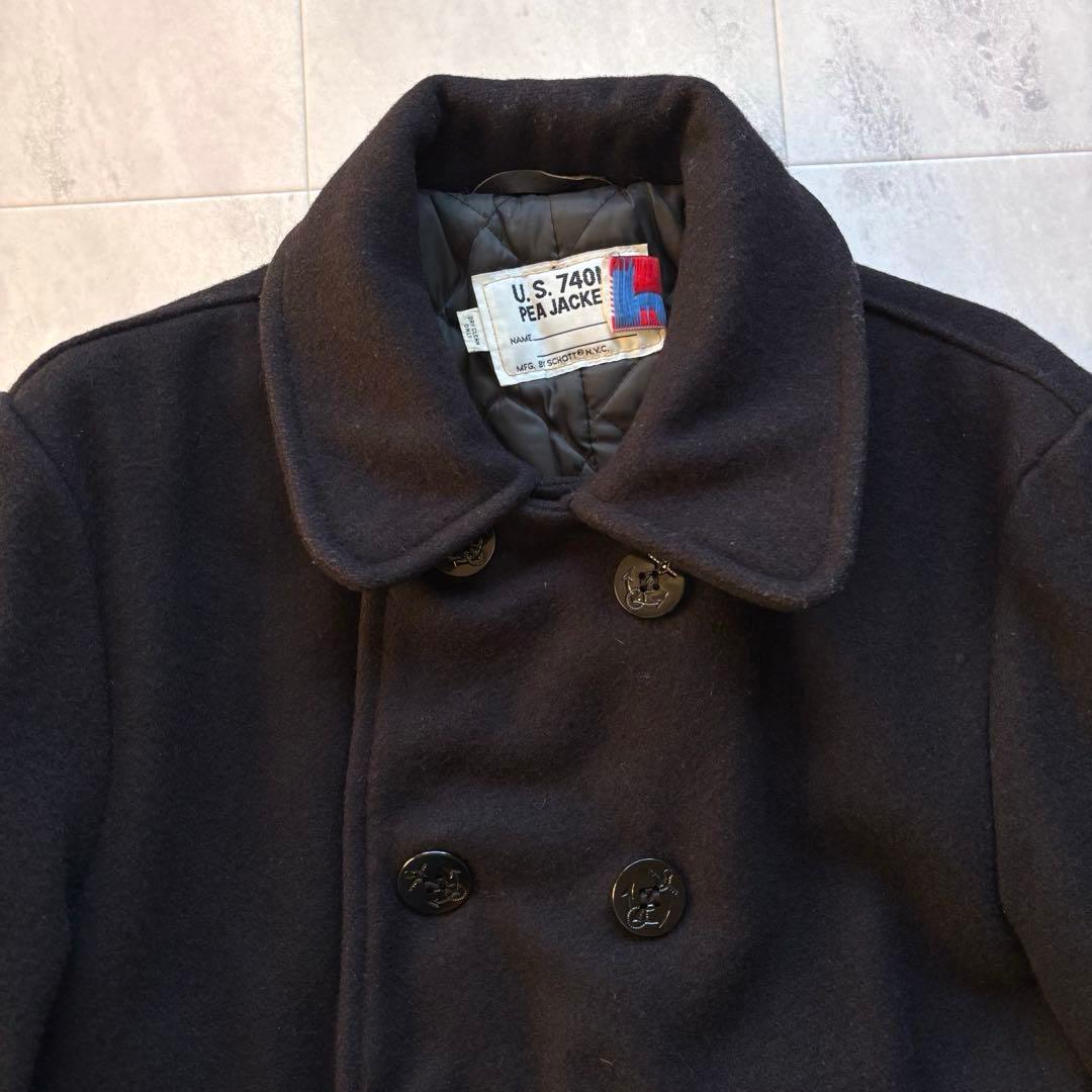 【超希少42】ショット ピーコート USA製 740N 10ボタン キルティング