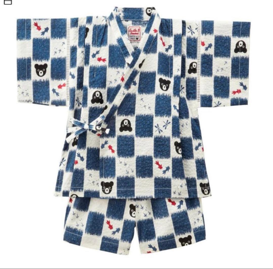 新品タグ付き ミキハウス ダブルB とんぼ＆金魚柄 甚平 110