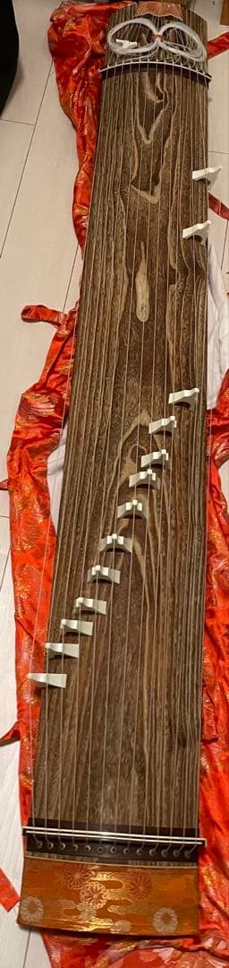 木製 筝 13弦 花柄装飾