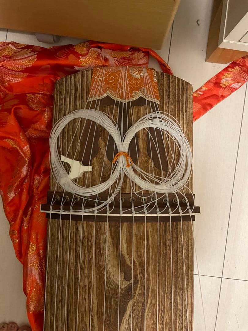 木製 筝 13弦 花柄装飾