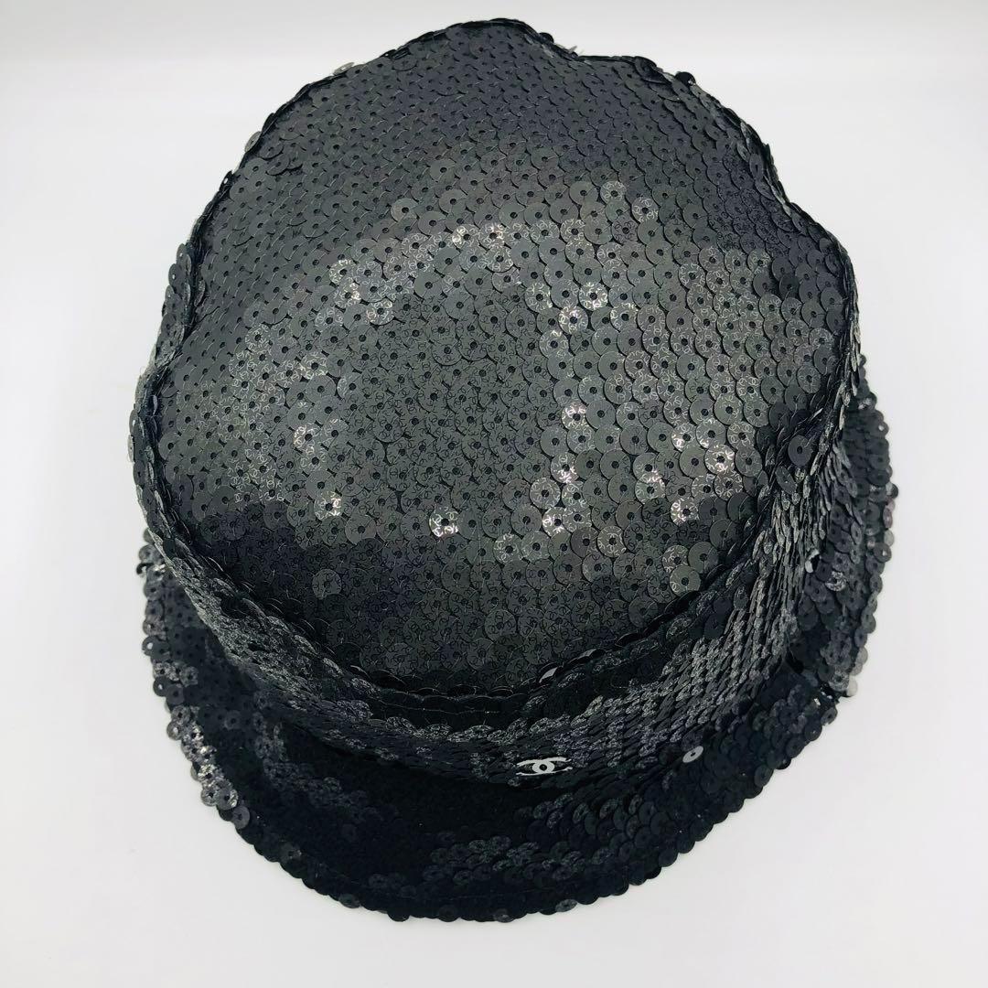 専用取り置き✨20万 未使用 シャネル スパンコールハット 23クルーズ 黒