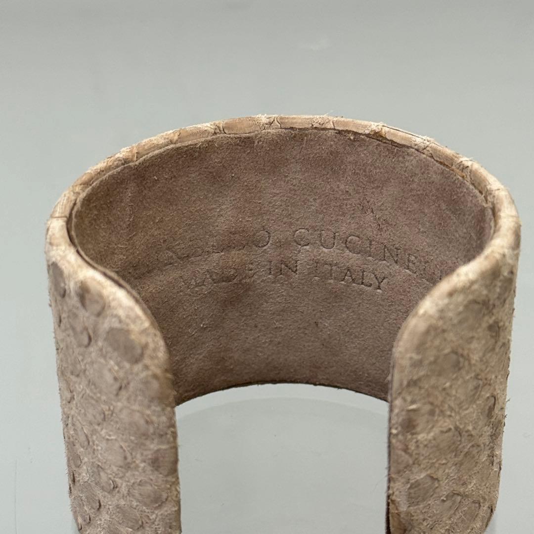 M*y様 【美品】 ブルネロクチネリ バングル パイソン レザー ヌバック ベー