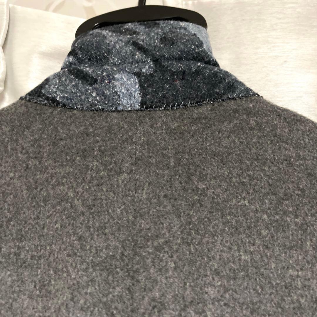 （しんちゃん）カシミヤ100%グレー チェスターコート 3つボタン