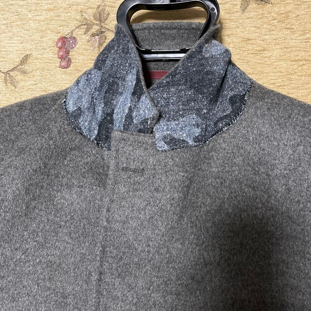 （しんちゃん）カシミヤ100%グレー チェスターコート 3つボタン