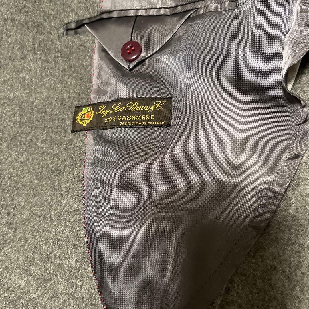 （しんちゃん）カシミヤ100%グレー チェスターコート 3つボタン