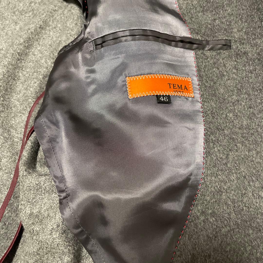 （しんちゃん）カシミヤ100%グレー チェスターコート 3つボタン