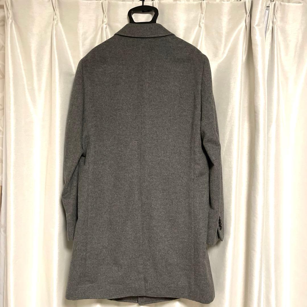 （しんちゃん）カシミヤ100%グレー チェスターコート 3つボタン