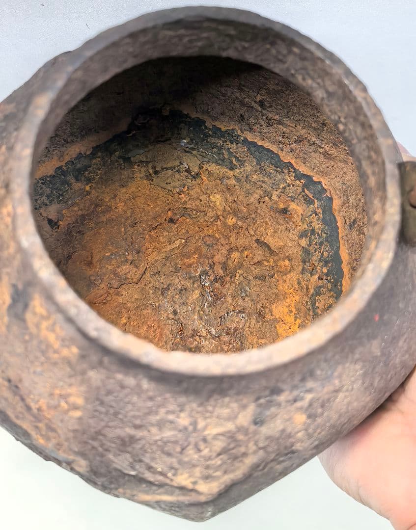 龍文堂鉄瓶　龍文堂造 六角 紅葉 桃 小鳥模様 アンティーク 希少 現状 中古