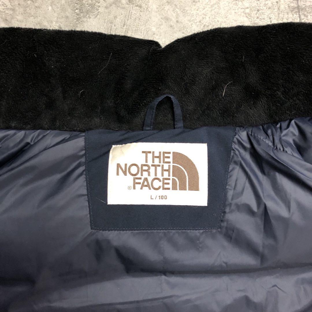 美品　ザノースフェイス　ダウンベスト　キルティング　ダウン　ネイビー　メンズL