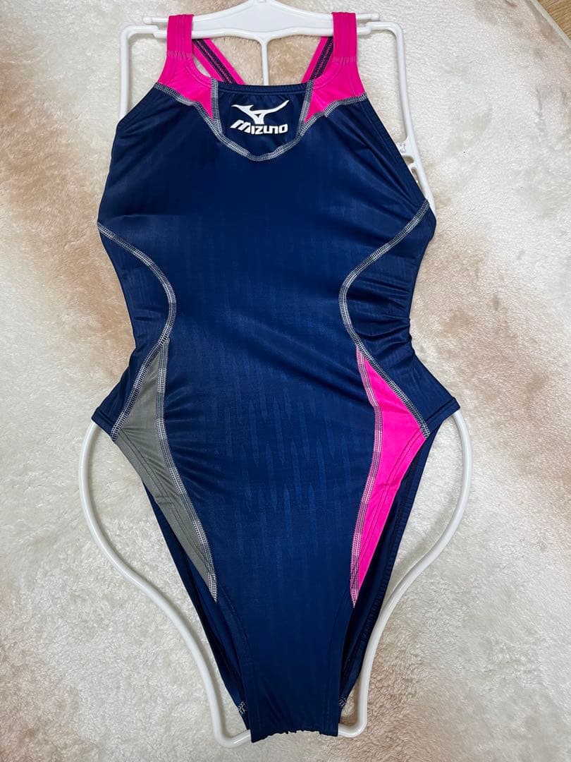 Mizuno スポーツ用水着 ネイビー/ピンク　アクセルスーツ　Ｏサイズ