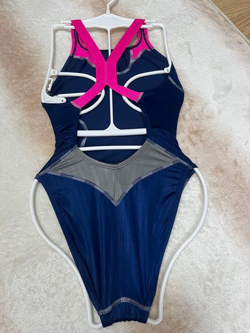 Mizuno スポーツ用水着 ネイビー/ピンク　アクセルスーツ　Ｏサイズ