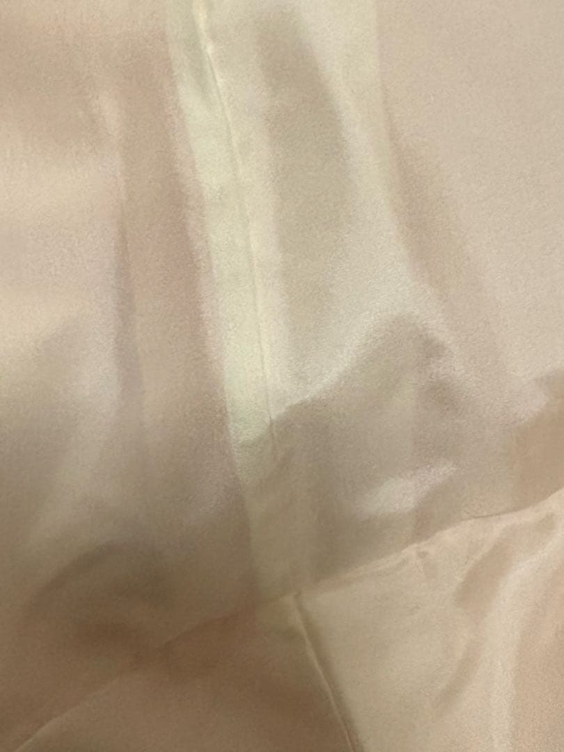 ひろりん！作家訪問着 薄いピンク色 と幾何学模様のオレンジの着物