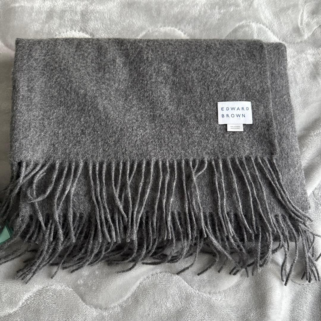 EDWARDBROWN 【オンライン限定】 カシミヤストール ダークグレー