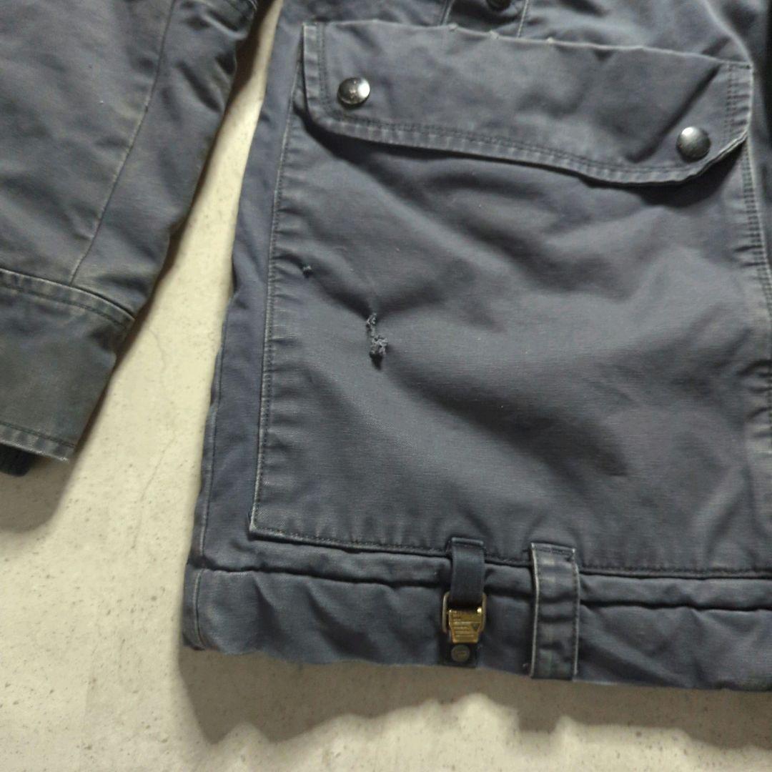 DIESELディーゼル中綿ミリタリージャケットXXLフード付フェードグレー雰囲気