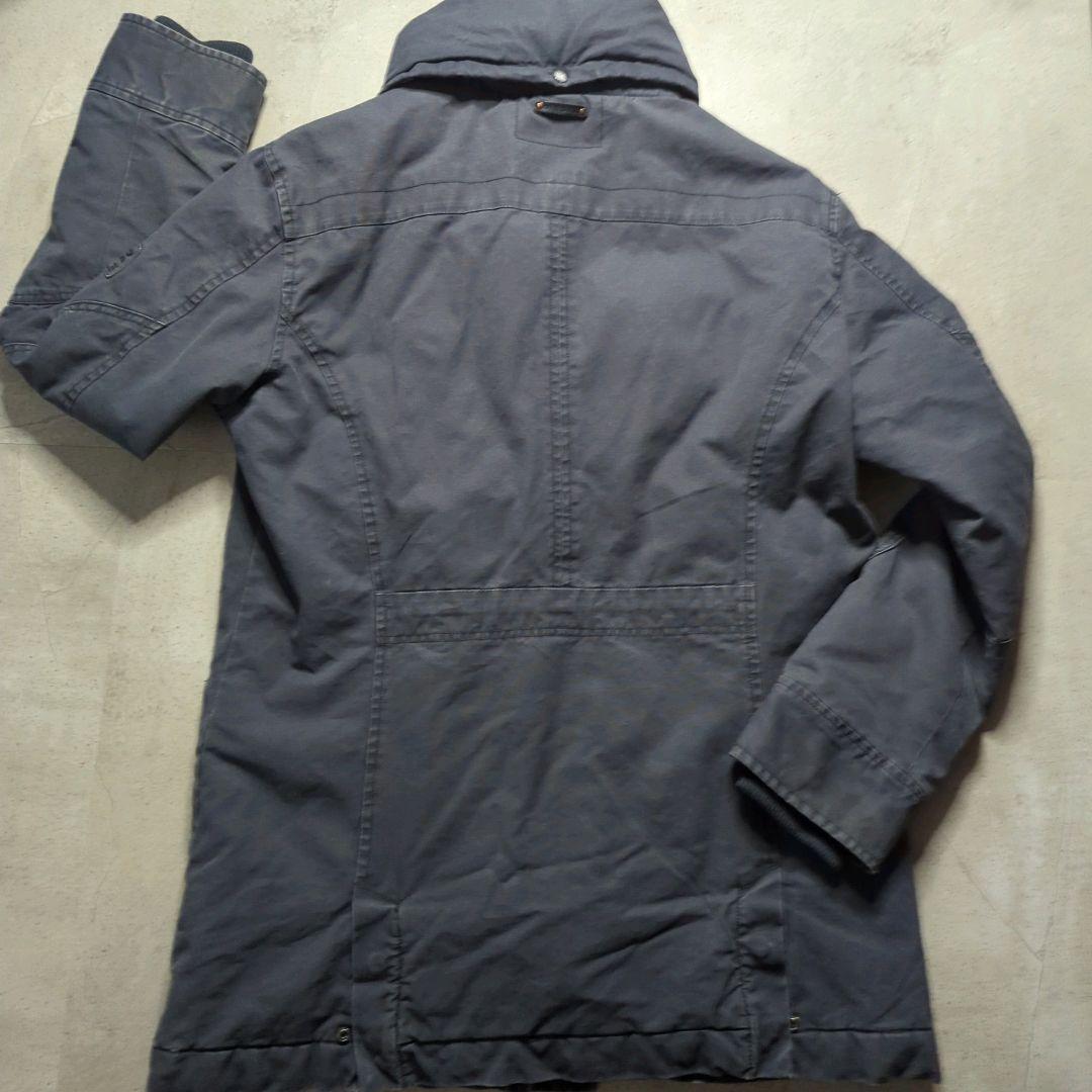 DIESELディーゼル中綿ミリタリージャケットXXLフード付フェードグレー雰囲気