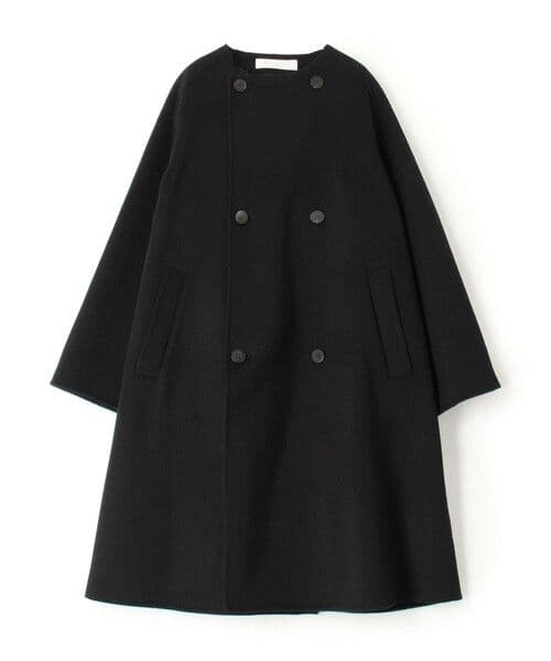 伊勢丹新宿店別注カラー ウールダブルフェイス カラーレス トレンチコート