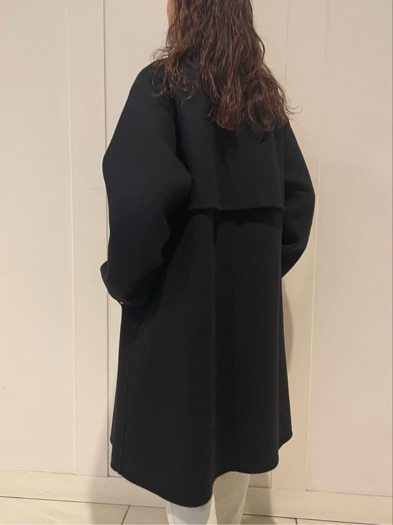 伊勢丹新宿店別注カラー ウールダブルフェイス カラーレス トレンチコート