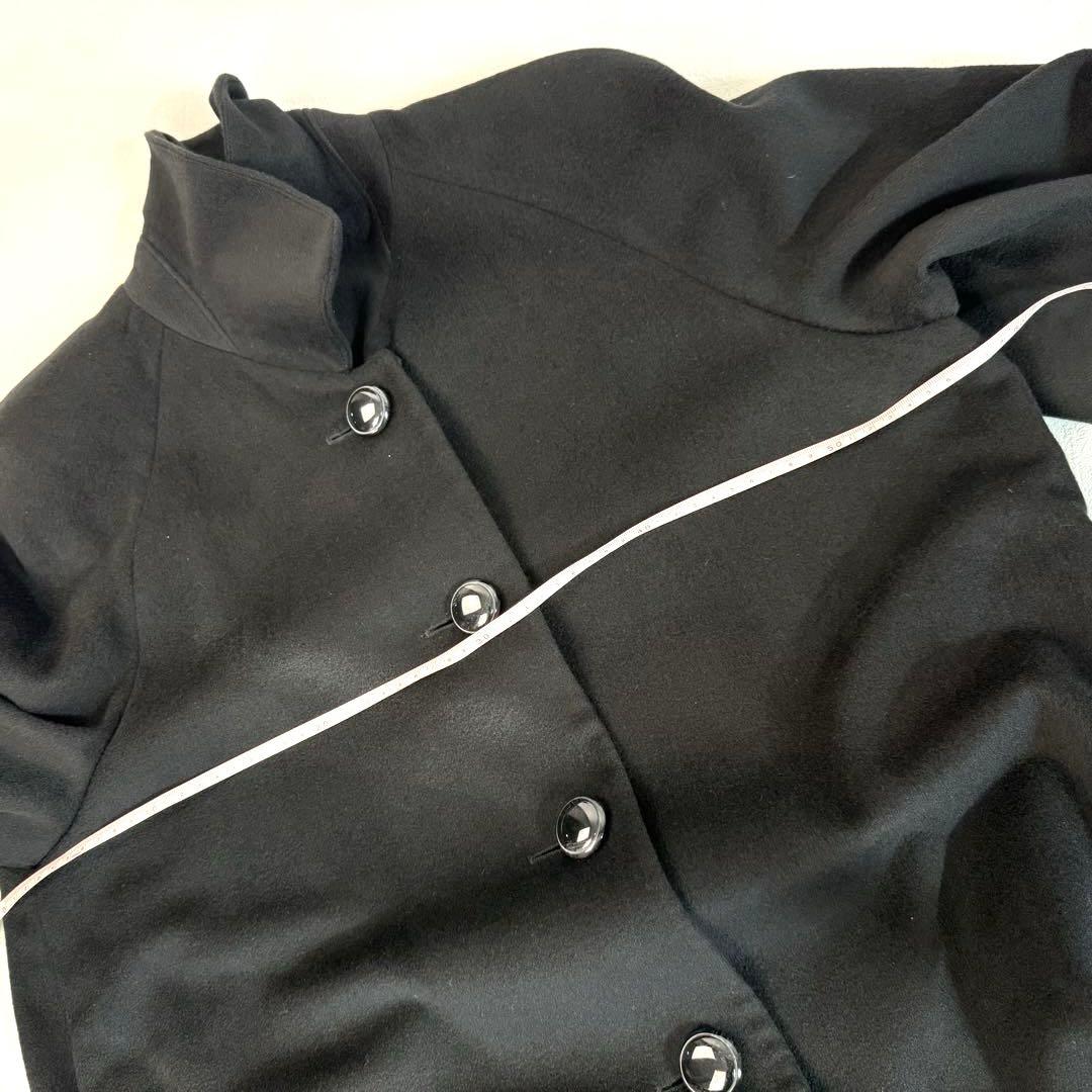 美品　カシミア100% ミドルコート　着丈95cm Lサイズ　黒