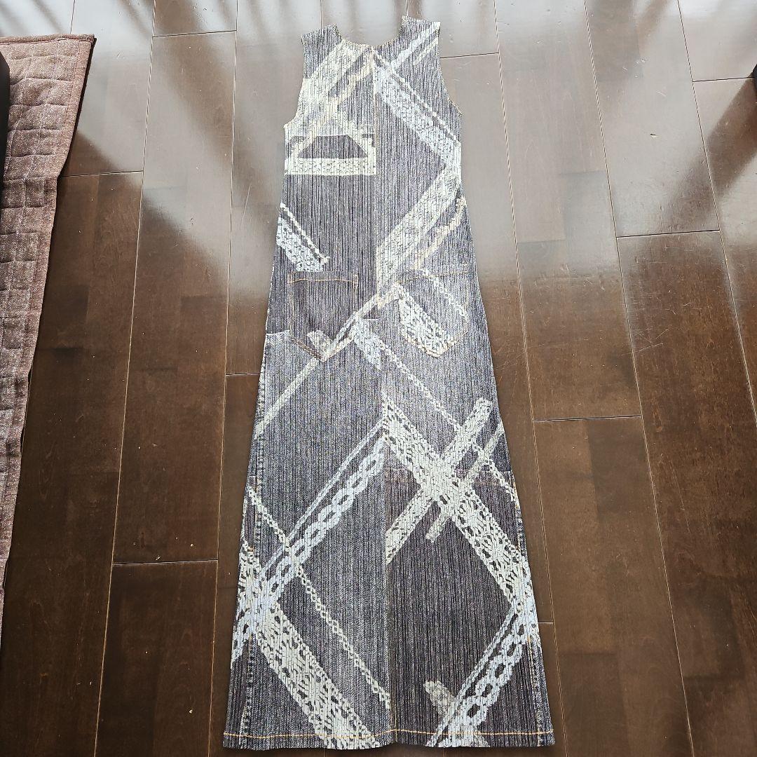 PLEATS PLEASE デニム転写ワンピース サイズ2