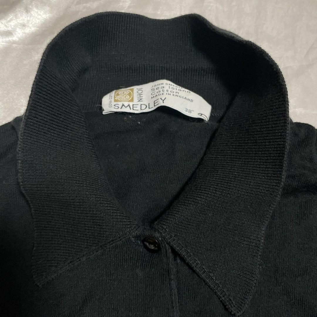 ジョンスメドレー  半袖ニットポロシャツ　ブラック　38