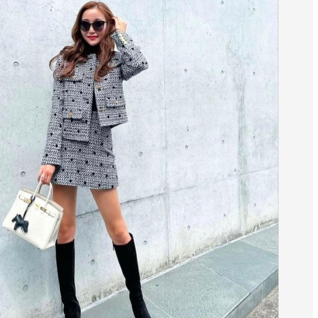 おはなSheller シェリエ未使用に近い極美品ドットツイードキュロット