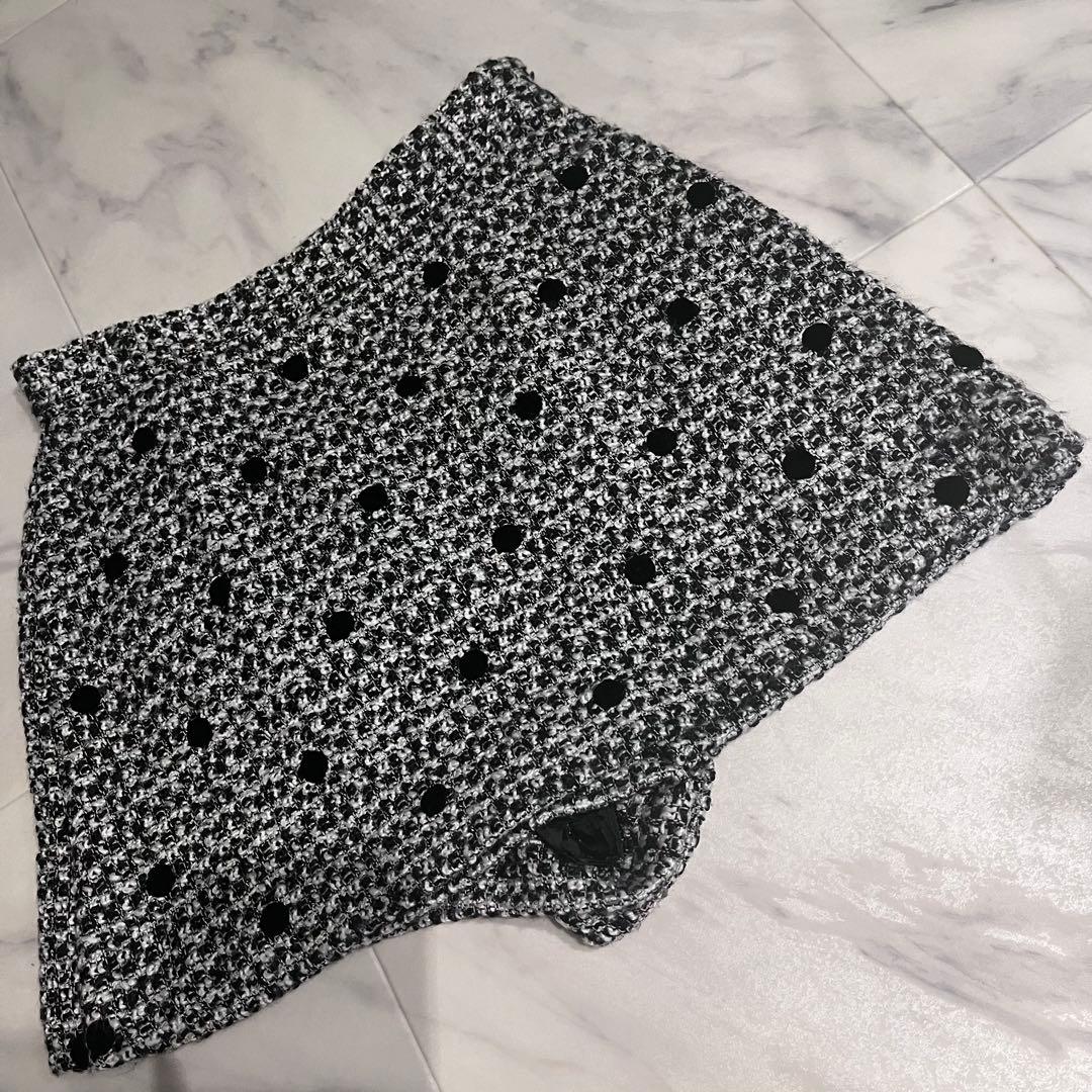 おはなSheller シェリエ未使用に近い極美品ドットツイードキュロット