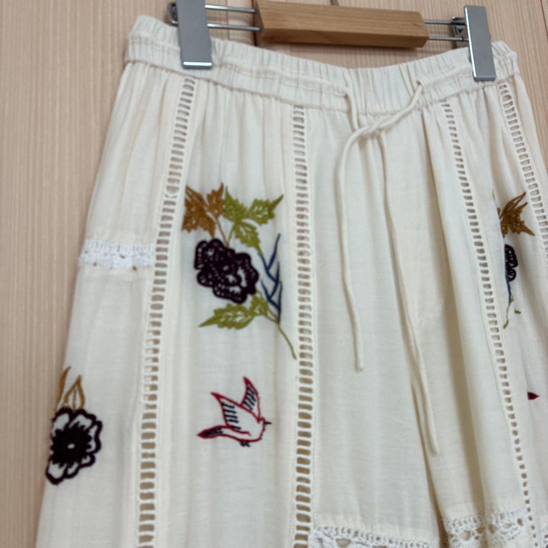 TODAYFUL　EmbroideryPatchworkTrousers 38