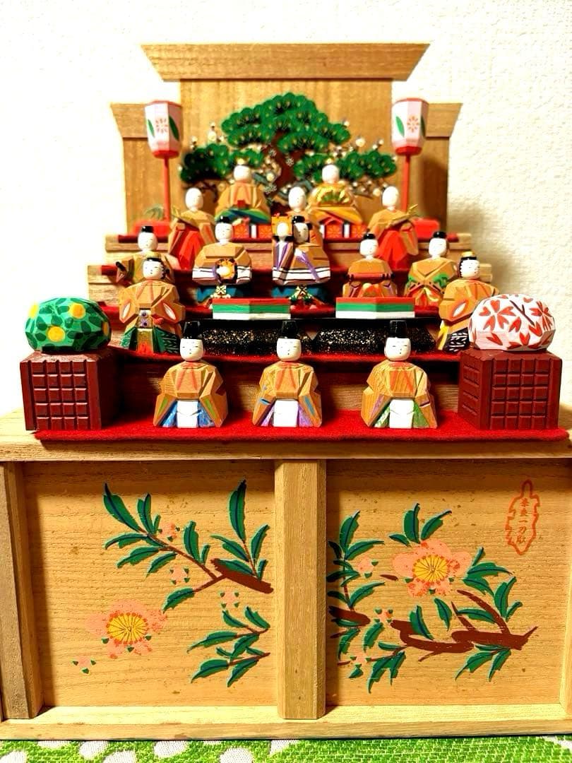 神泉　奈良一刀彫り五段雛人形セット