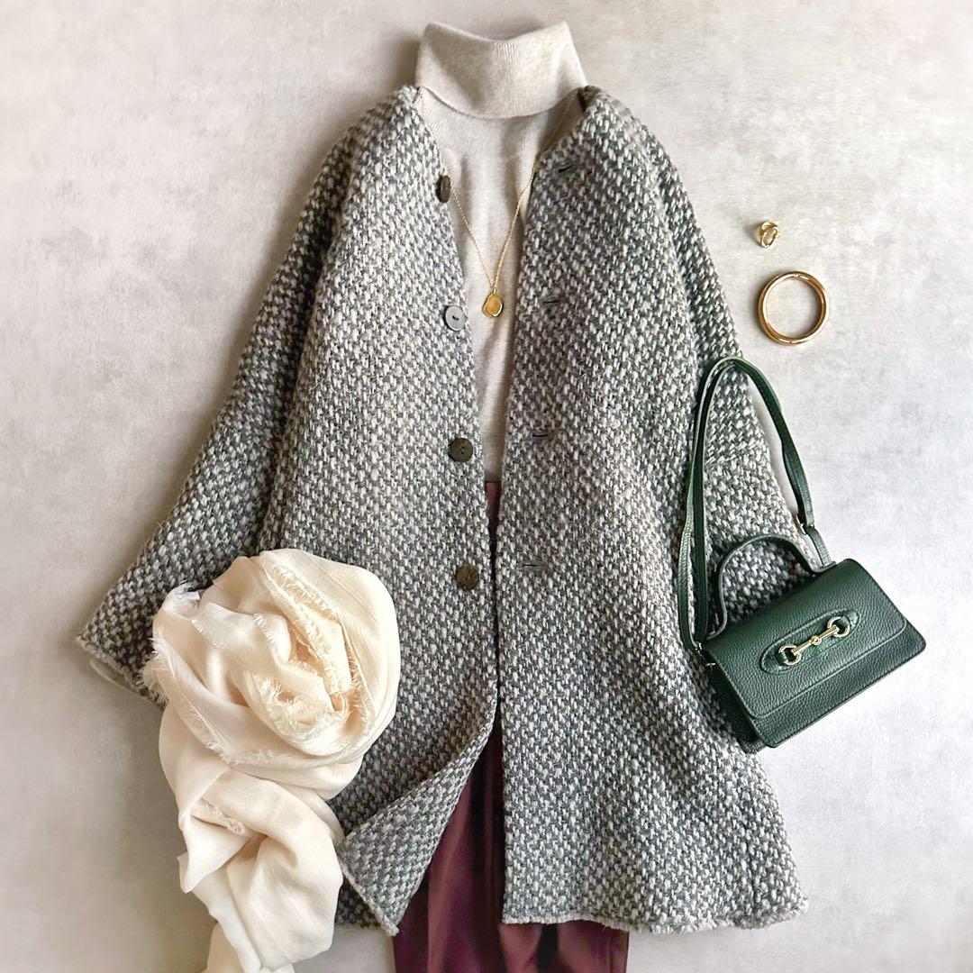 美品▲ Jurgen Lehl ヨーガンレール//ウールコート▲ゆったり グレー