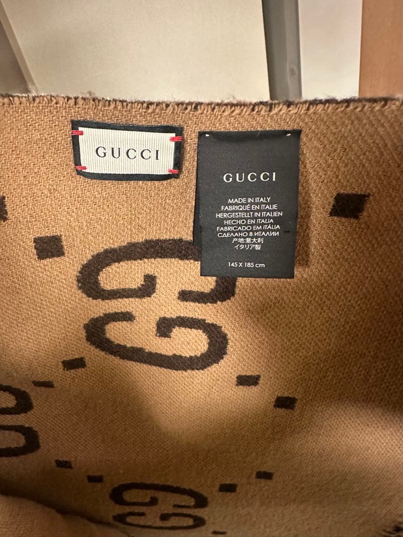 GGロゴ ベージュ ポンチョ　グッチ　GUCCI