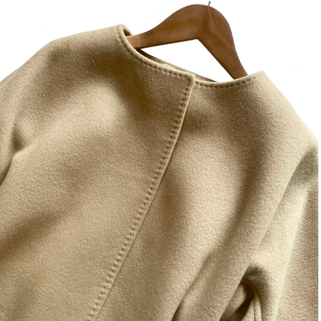 美品✨CELFORD カシミヤ100% ノーカラー ベルテッドコート