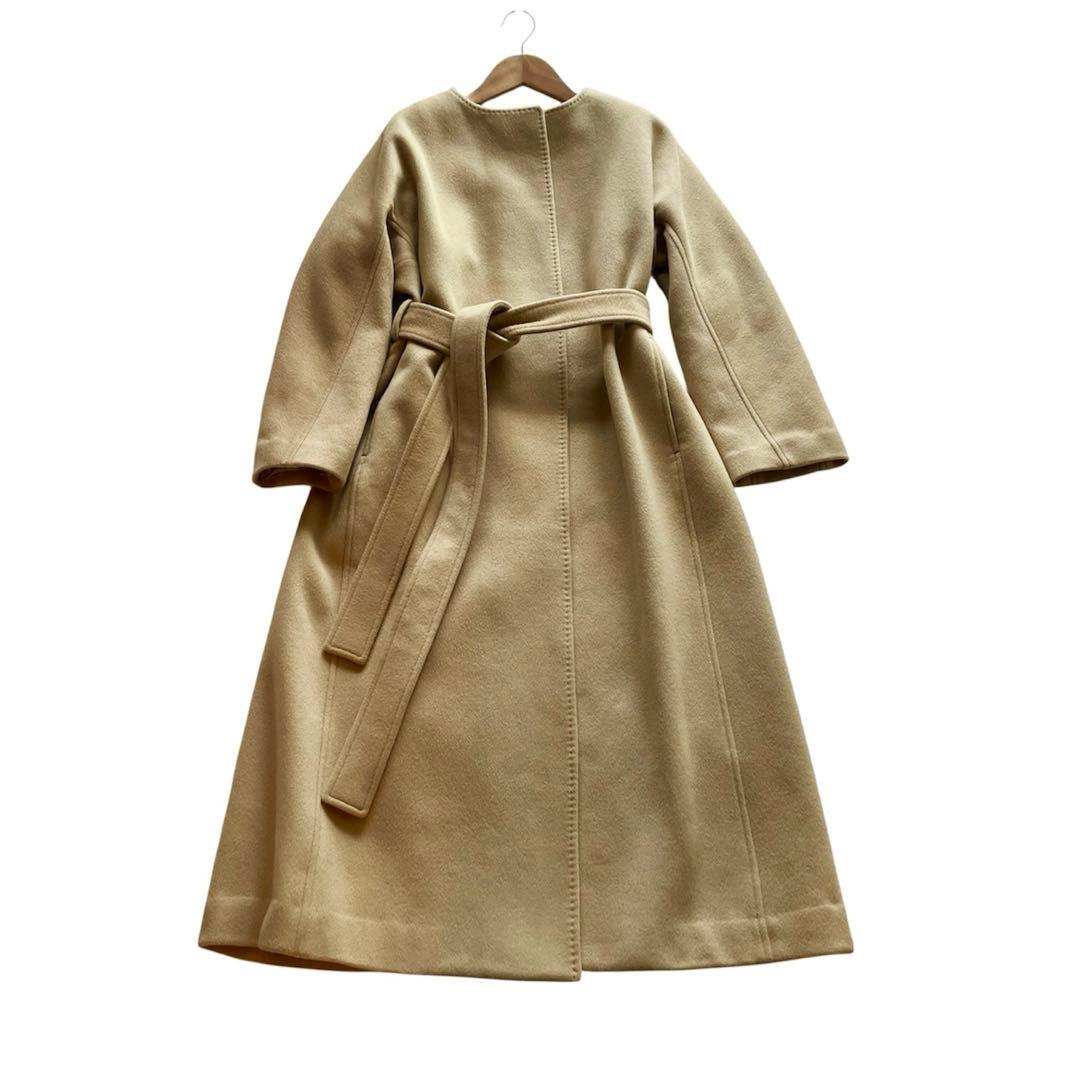 美品✨CELFORD カシミヤ100% ノーカラー ベルテッドコート