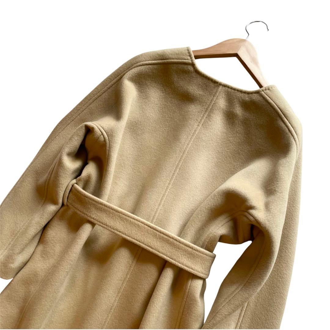 美品✨CELFORD カシミヤ100% ノーカラー ベルテッドコート