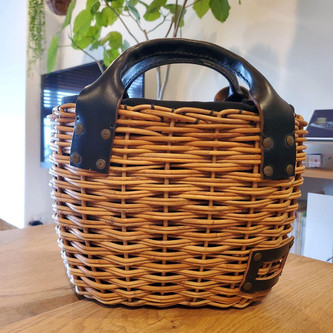 2*3様 ebagos ２本編みバッグ ブライドルレザー×紅籐 BLACK （2