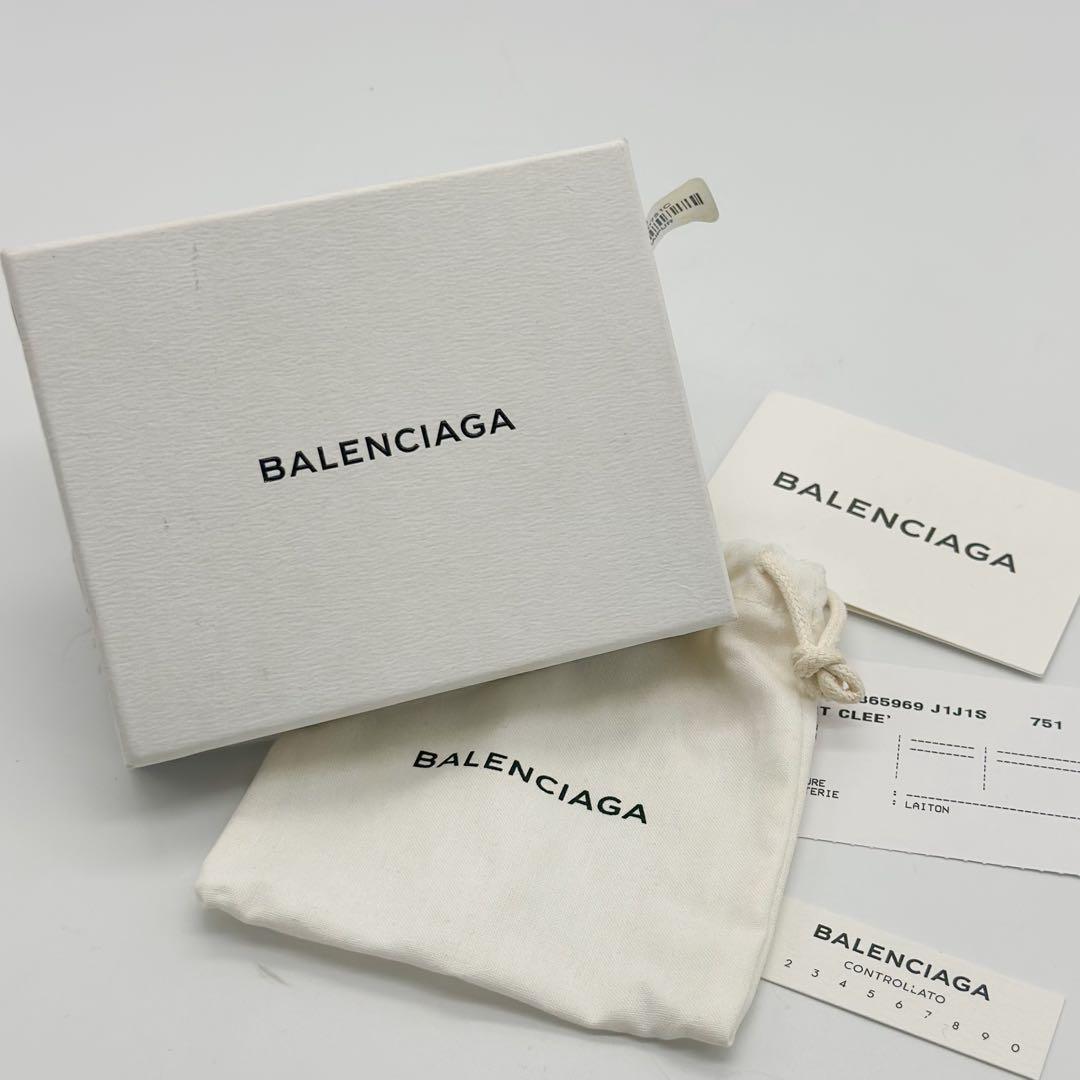 【箱付き・美品】バレンシアガ シティ バッグチャーム キーホルダー シルバー