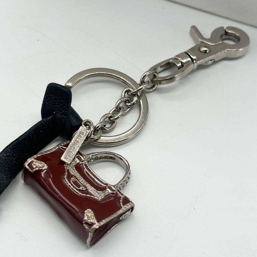 【箱付き・美品】バレンシアガ シティ バッグチャーム キーホルダー シルバー