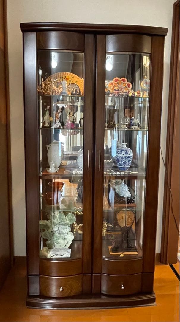 高級 コレクションケース ライト付 コレクションボード ガラスケース 完成品