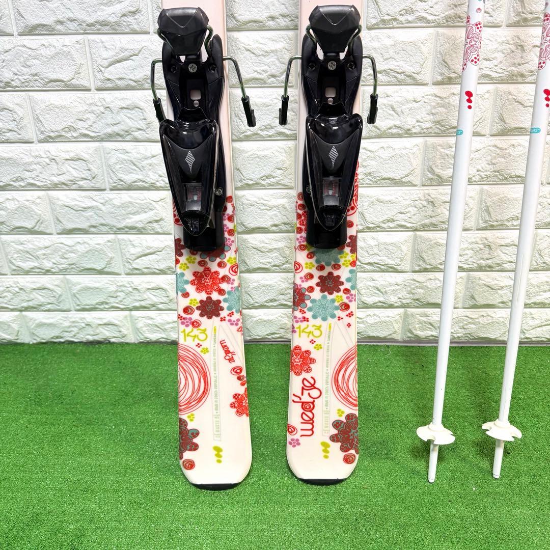 美品　スキー板　レディース　143 ステッキ　ケース付き　すぐ使える　良好